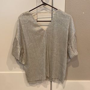 Anthropologie. Vanessa Virginia. Blouse. Silver thread. XS. petite.